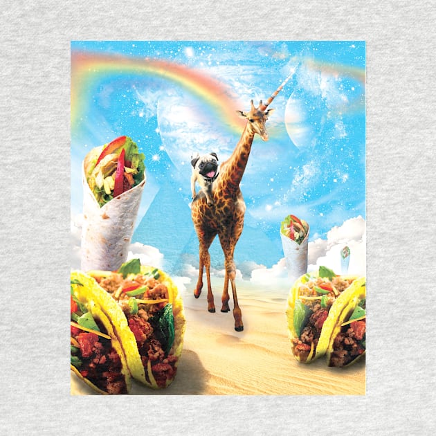 Pug Riding Unicorn Giraffe in the World of Mexican Dishes by Random Galaxy